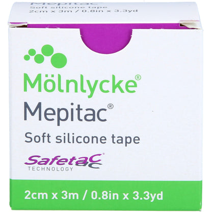 Mepitac 2 x 300 cm Roll Non-Sterile by Mlnlycke Health Care GmbH | Self-Adhesive Waterproof Scar Silicone Tape