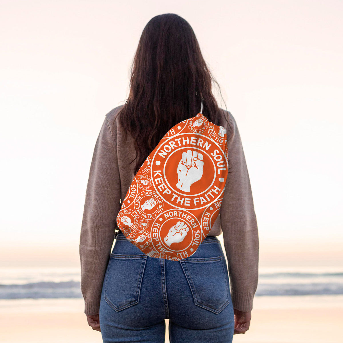 Orange Northern Soul -  Drawstring Duffle bag