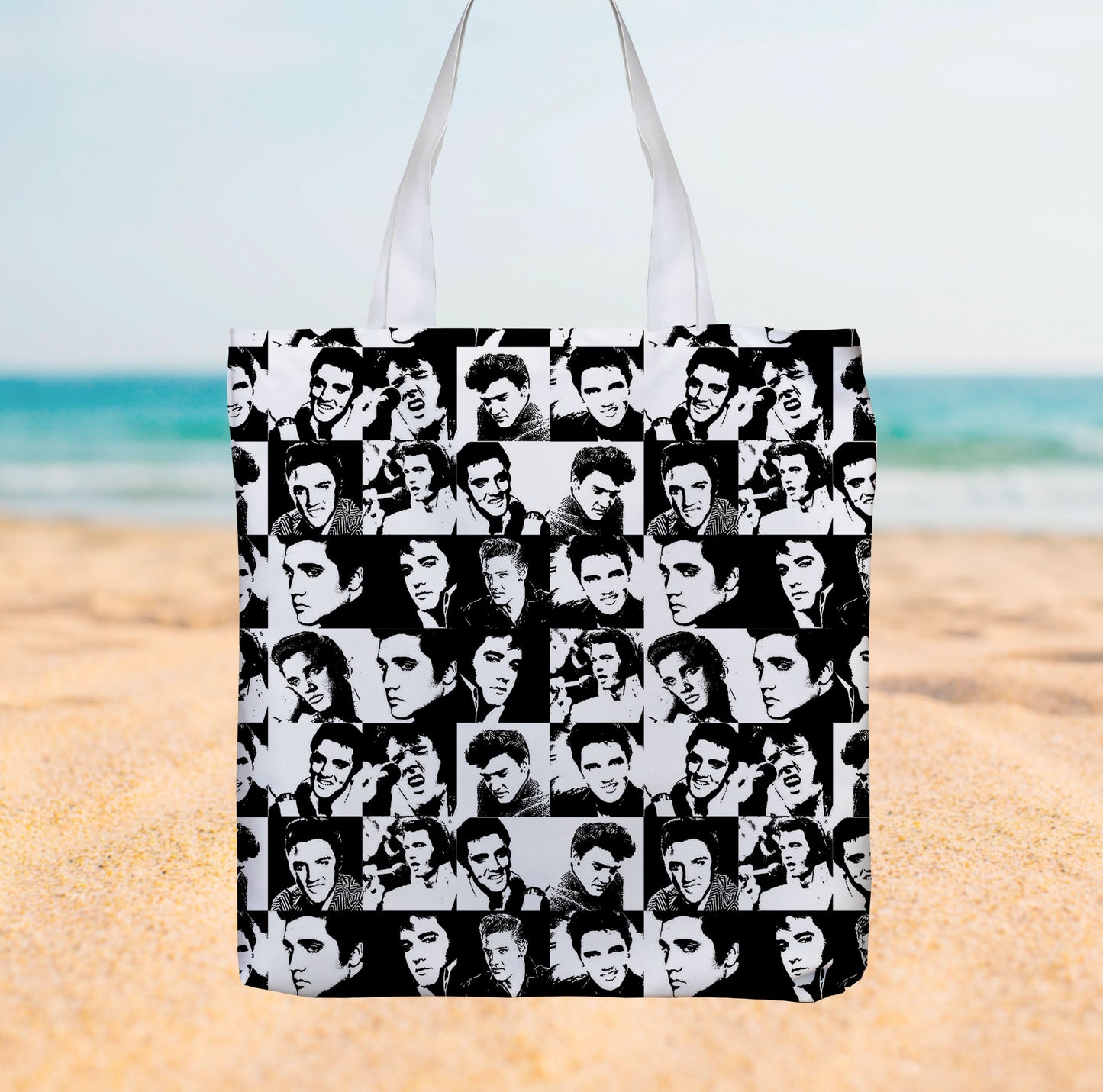 Black & White Elvis Montage - Canvas Tote bag