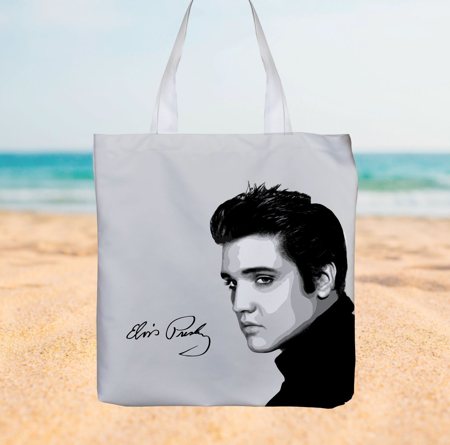 Black & White Elvis Portrait - Canvas Tote bag