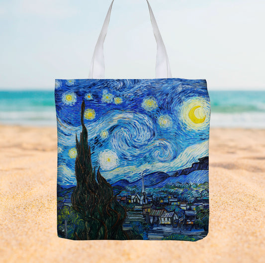 Van Gogh Starry Night Painting - Canvas Tote bag