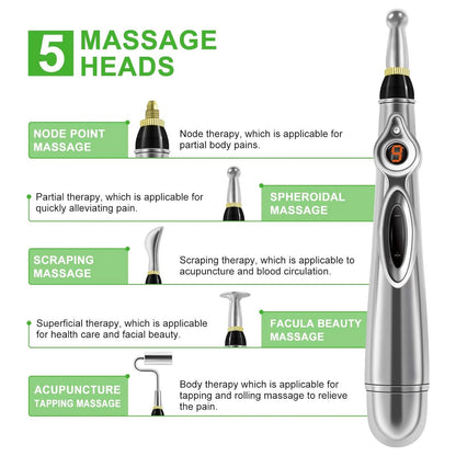 Acupuncture Pen - 5-in-1 Electronic Meridian Therapy | Massage Tool