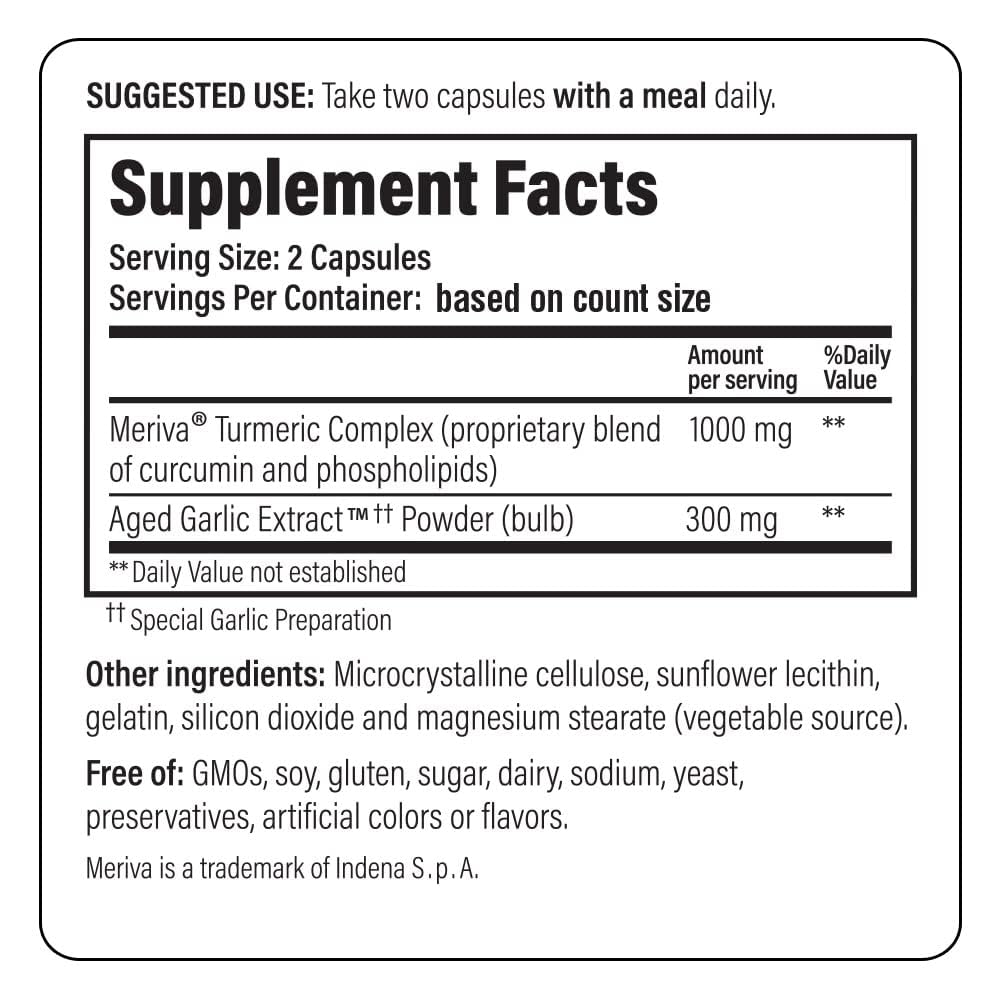 Kyolic Aged Garlic Extract Formula 111 – Health Support with Meriva Turmeric Complex & Cur cumin