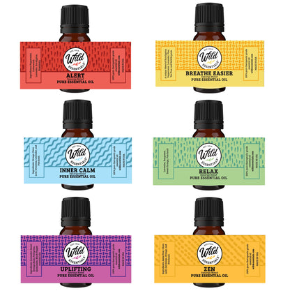 Wild Essentials 6 Pack Synergy Blend Aromatherapy Oils | 100% Pure, USA Made | mEssentials