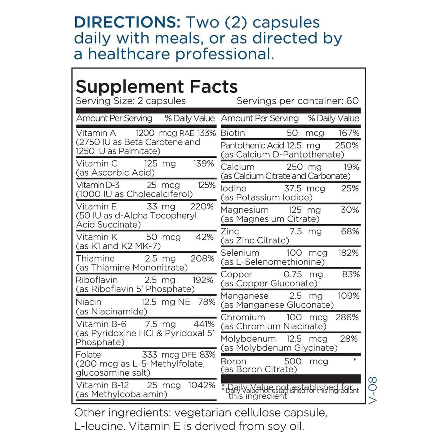 Metabolic Maintenance: Basic Maintenance Plus D-3 Without Iron – 120 Capsules