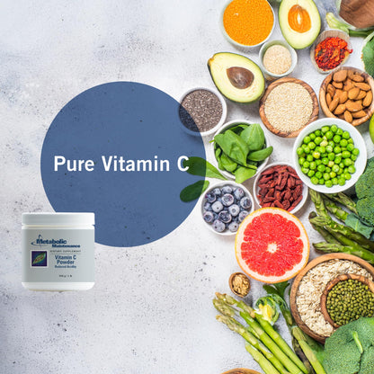 Metabolic Maintenance Pure Vitamin C Powder 1100 mg – Immune Support & Adrenal Health (Gluten Free, 1 lb)