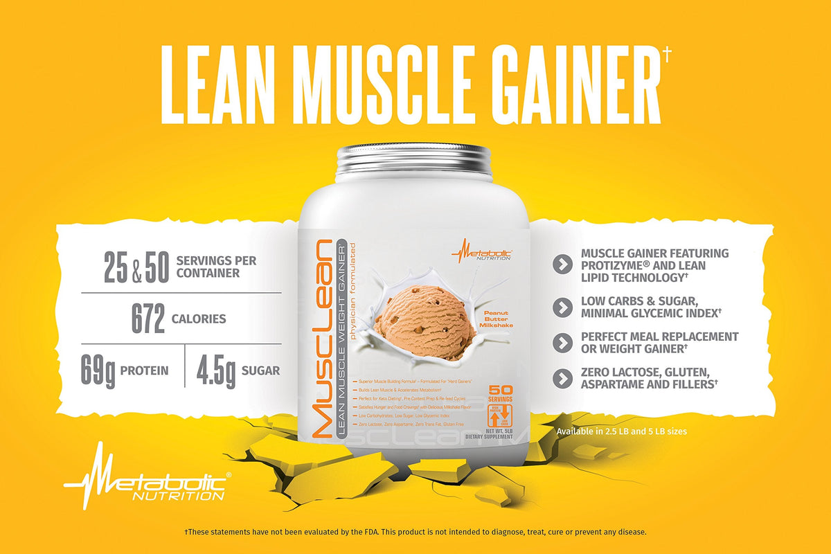 Metabolic Nutrition Musclean – High-Protein Keto Shake, Strawberry, 5 lb | 50 Servings