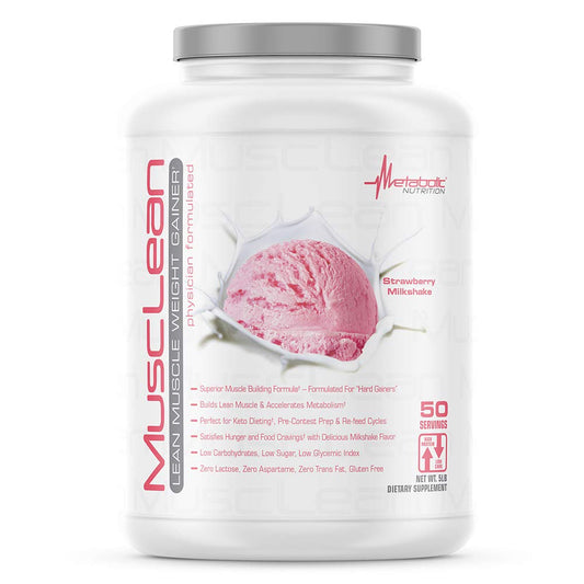 Metabolic Nutrition Musclean – High-Protein Keto Shake, Strawberry, 5 lb | 50 Servings