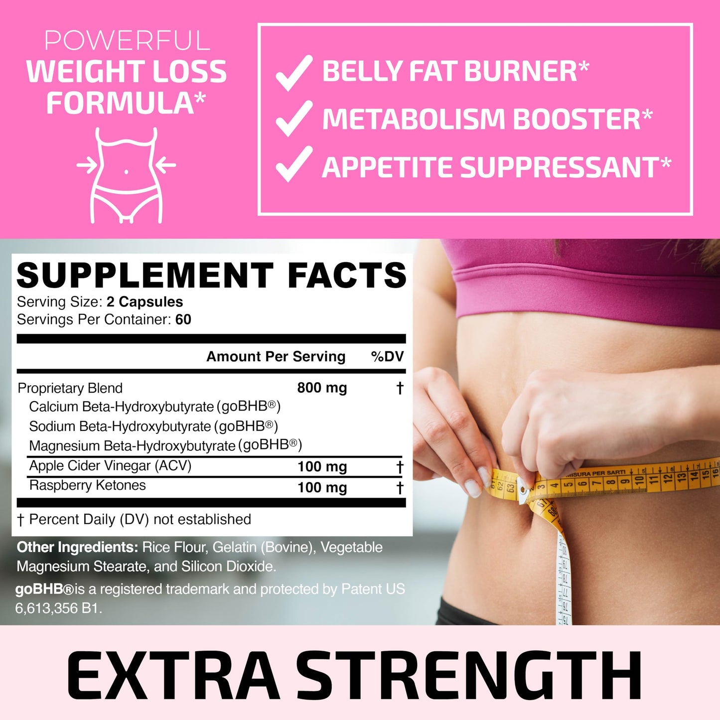Fat Burners For Women | Raspberry Ketones, Appetite Suppressant & Metabolism Booster | 120 Capsules