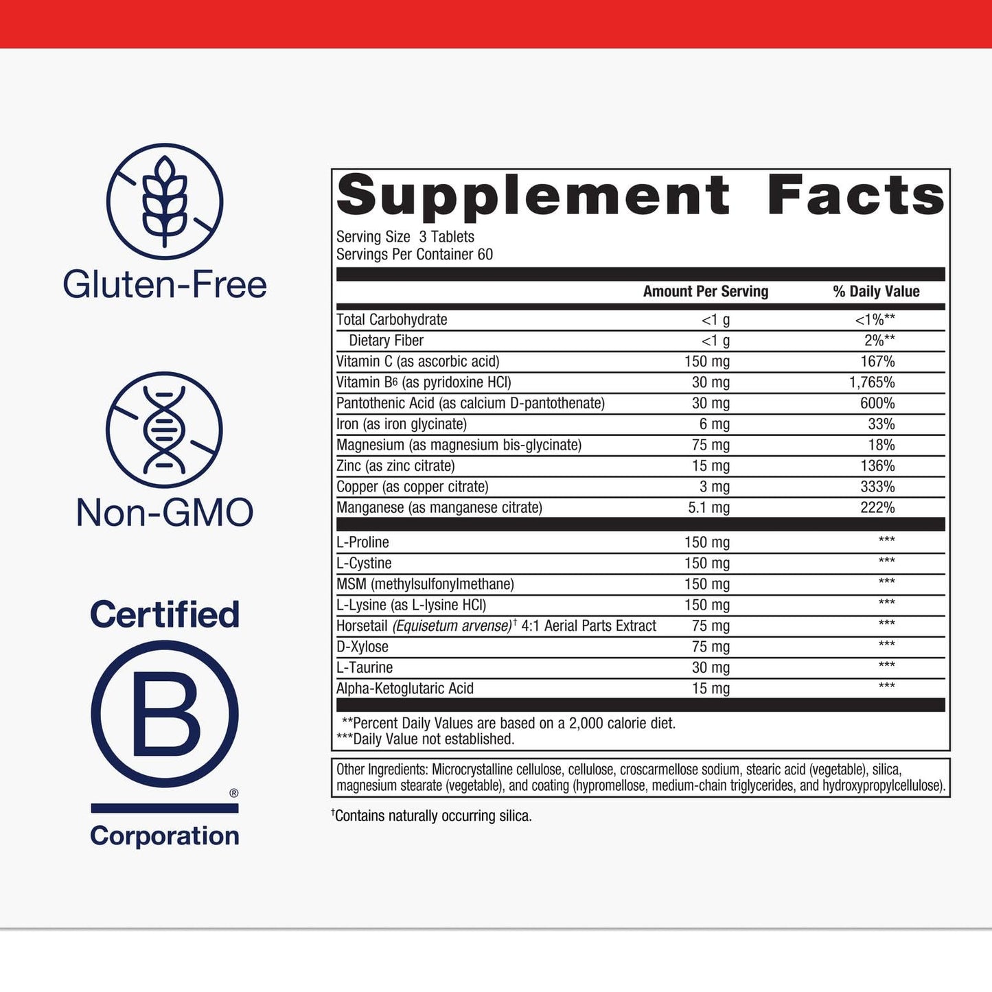 Metagenics Collagenics - Collagen‑Building Nutrients for Joint, Skin & Connective Tissue Support* - with L‑Proline, L‑Lysine, Vitamin C, Manganese & Zinc* - Non‑GMO, Gluten‑Free