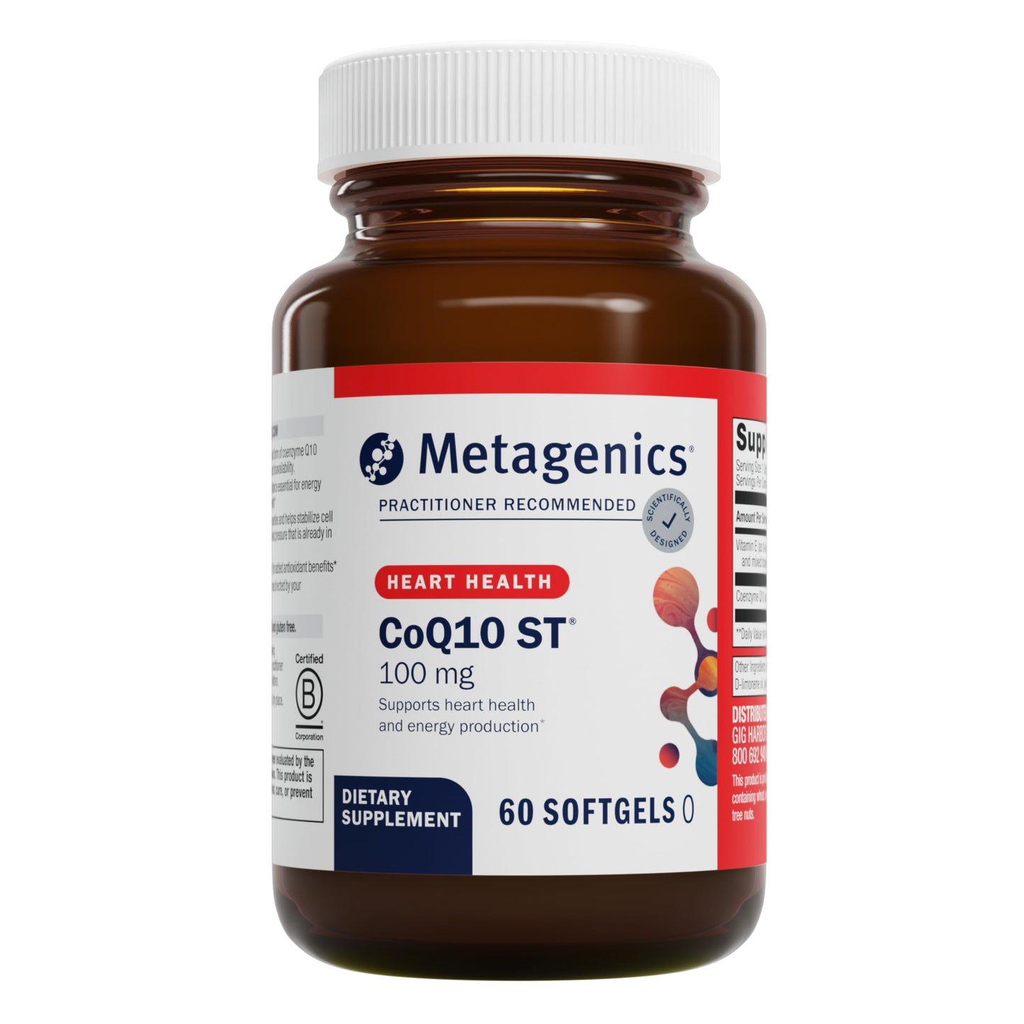 Metagenics CoQ10 ST-100 100 mg Ubiquinone with Vitamin E – Heart, Energy & Antioxidant Support
