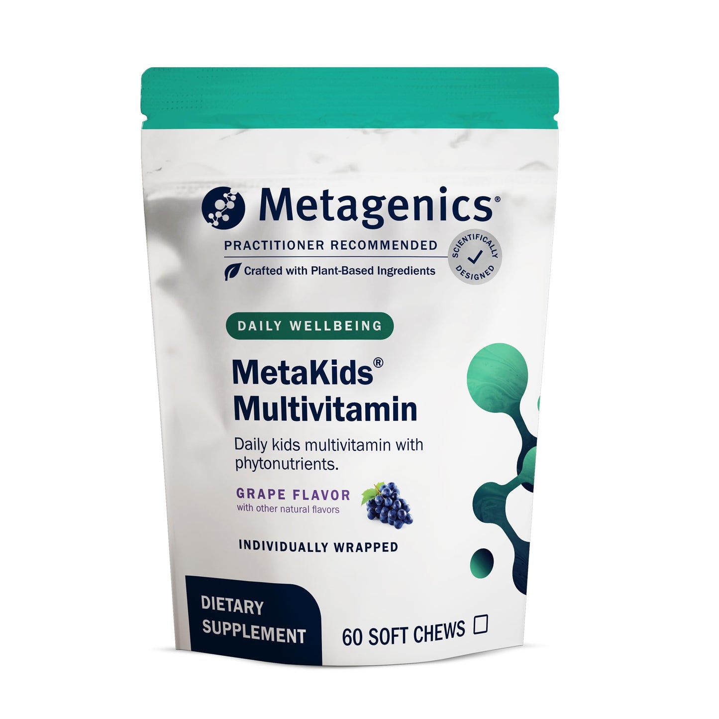 Metagenics MetaKids Multivitamin Soft Chews – Grape Flavor, 60 Servings