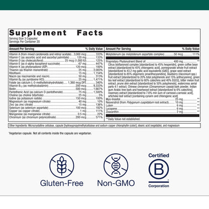 Metagenics PhytoMulti Multivitamin – 20+ Vitamins & Phytonutrients | Non-GMO, Gluten-Free | 60 Capsules