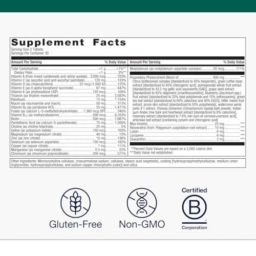 Metagenics PhytoMulti Without Iron – Daily Multivitamin for Men & Women | 20+ Vitamins, Non-GMO & Gluten-Free | 120 Tablets