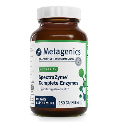 Metagenics SpectraZyme Enzyme Complex – Plant-Based Digestive Enzymes (Gluten-Free, Vegan) – 180 Capsules