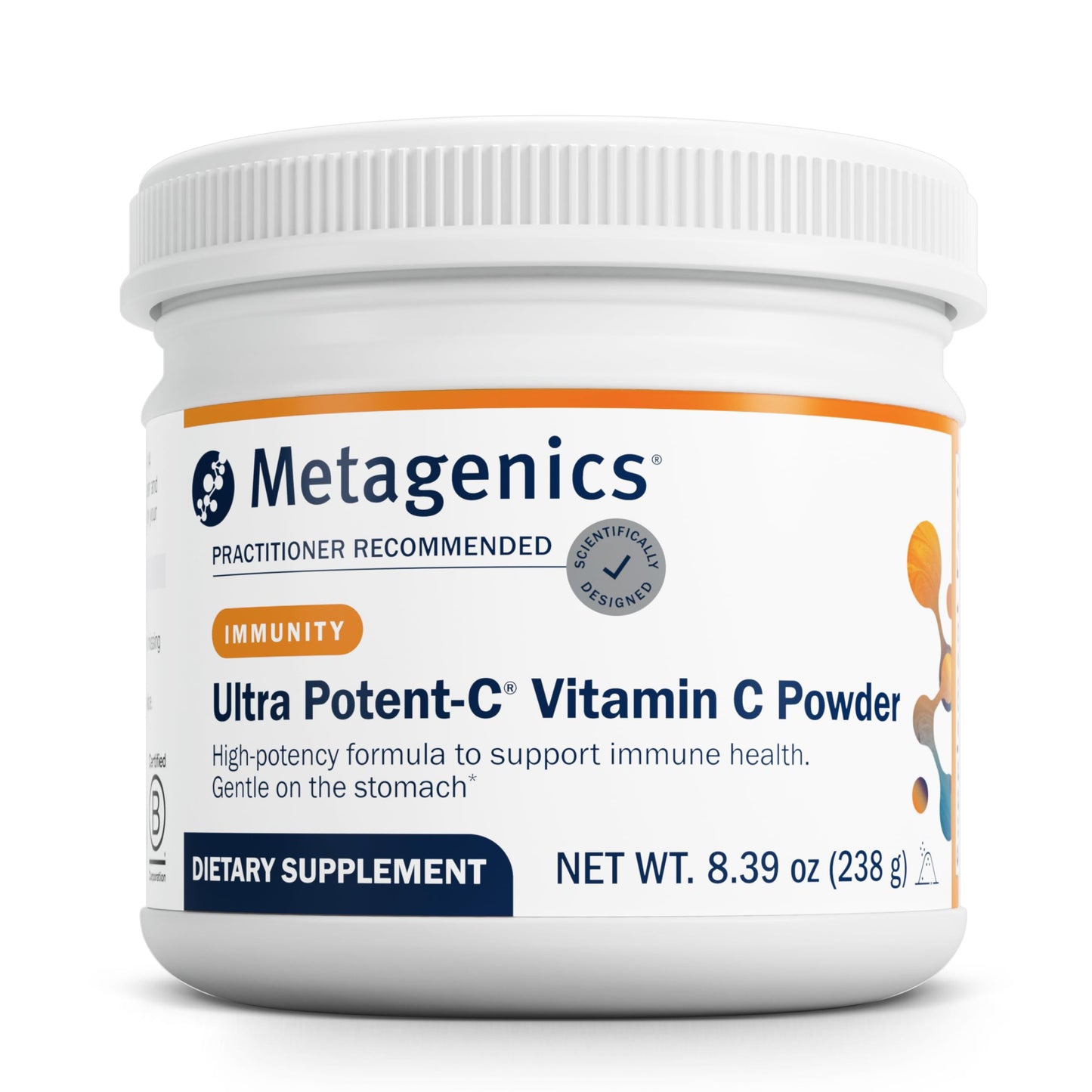 Metagenics Ultra Potent-C Vitamin C Powder – Immune Support, Gentle on Stomach, Bioflavonoids, L-Glutathione & L-Lysine – 8.39 oz | Non-GMO, Gluten-Free