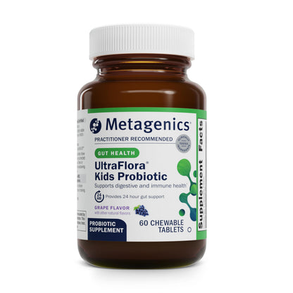 Metagenics UltraFlora Kids Probiotic - 10 Billion CFU, 60 Chewables for Ages 3 and Up