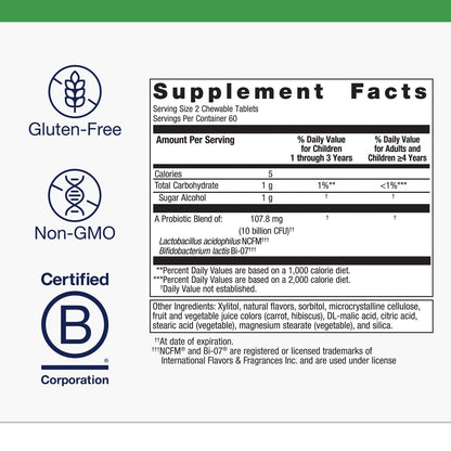 Metagenics UltraFlora Kids Probiotic – 10B CFU for Ages 3+ | 120 Count