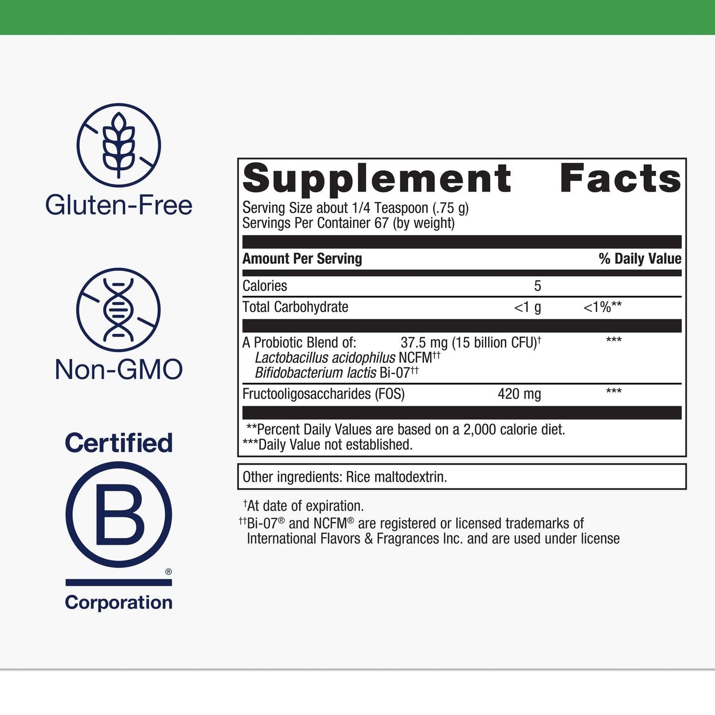 Metagenics UltraFlora Synergy Probiotic & Prebiotic Powder – L. acidophilus NCFM & B. lactis Bi‑07 – Gluten-Free 1.77 oz