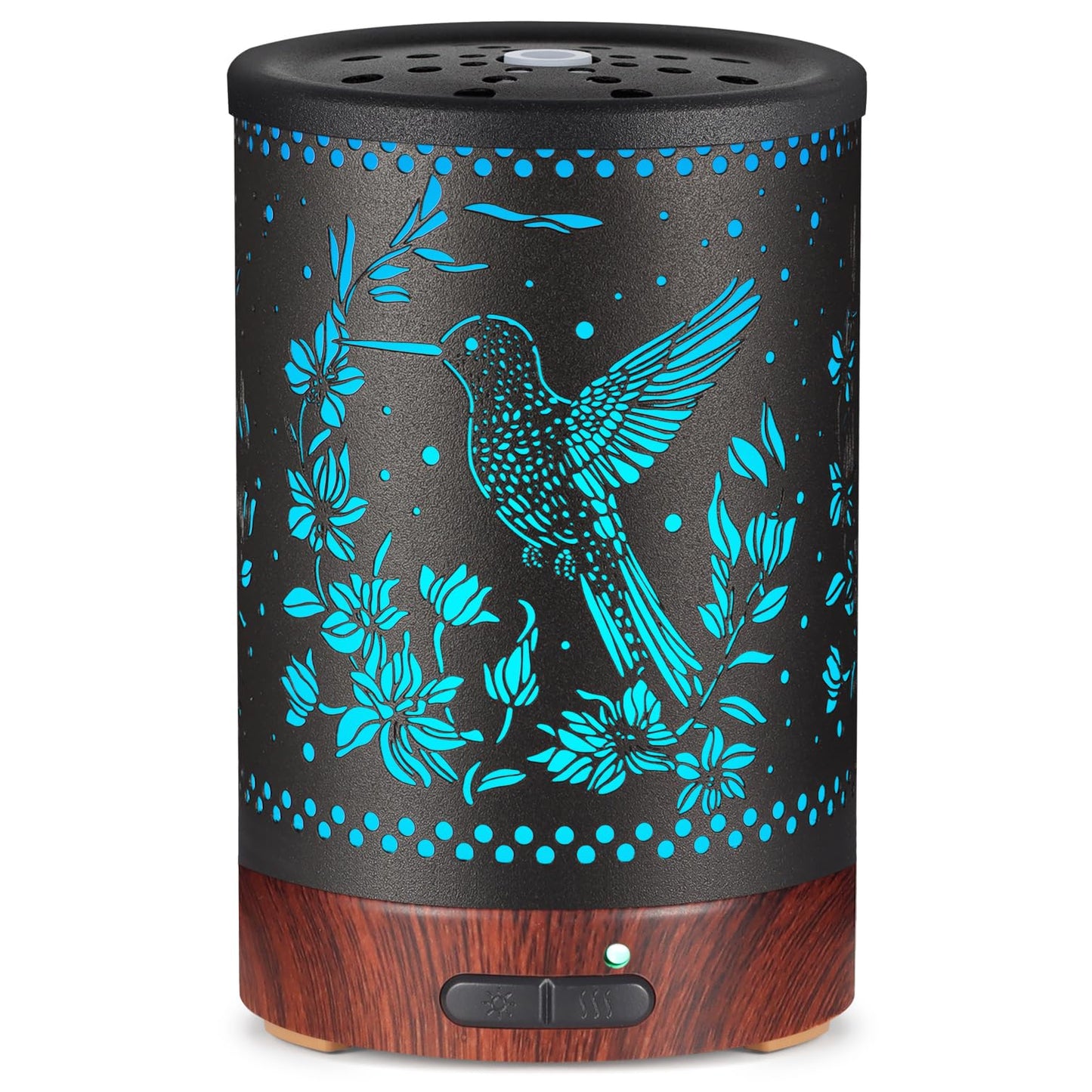 Metal Essential Oils Diffuser 150ML – Aromatherapy Cool Mist with 7-Color LED Lights & Auto Off