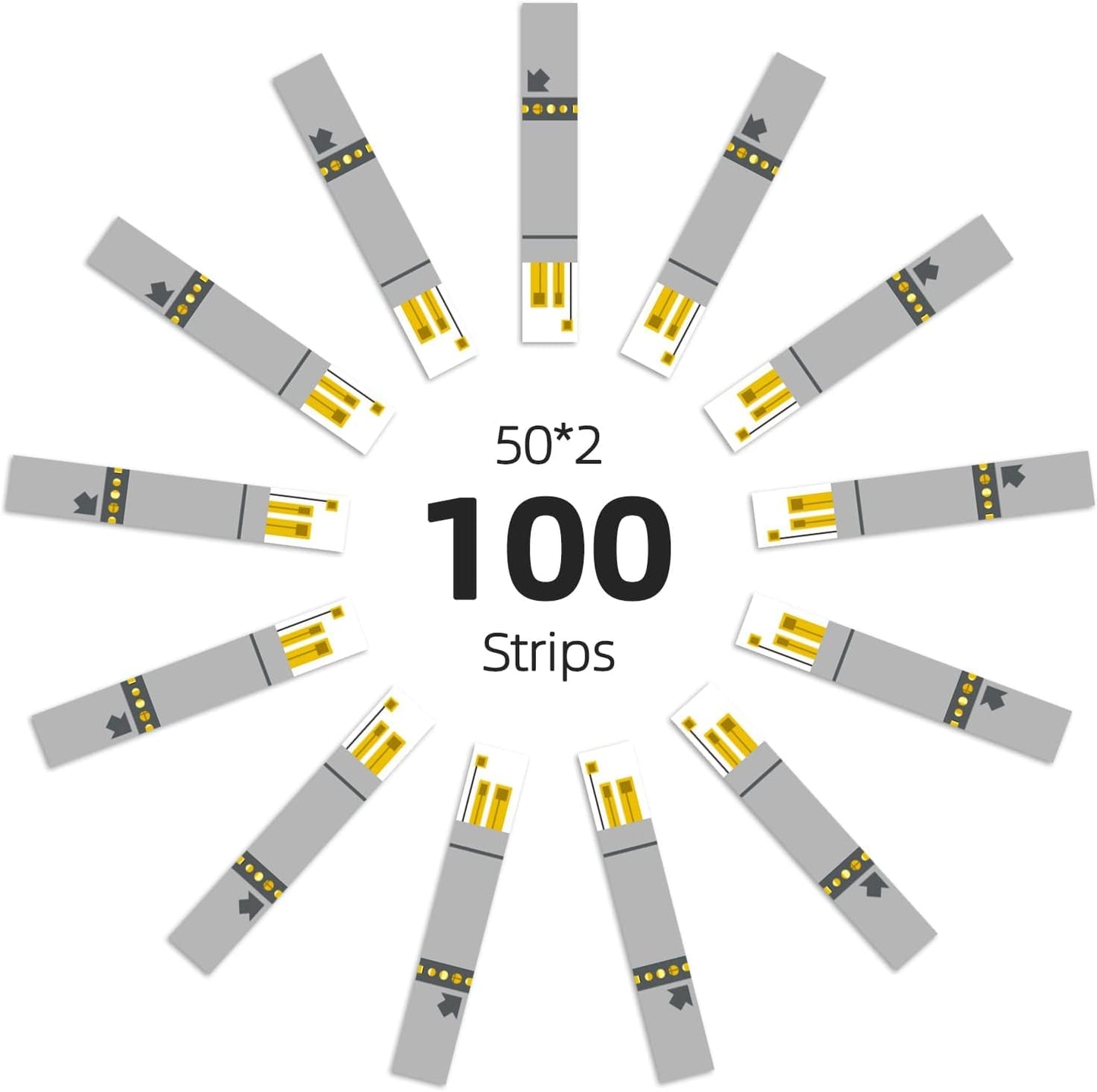 Metene AGM-513S Test Strips – 100 Count for AGM-513S Glucose Monitoring System