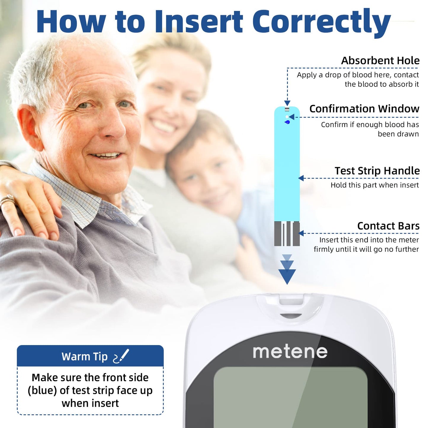 Metene TD-4116 Blood Glucose Test Strips – 200 Count for Metene TD-4116 & Metene S Monitors
