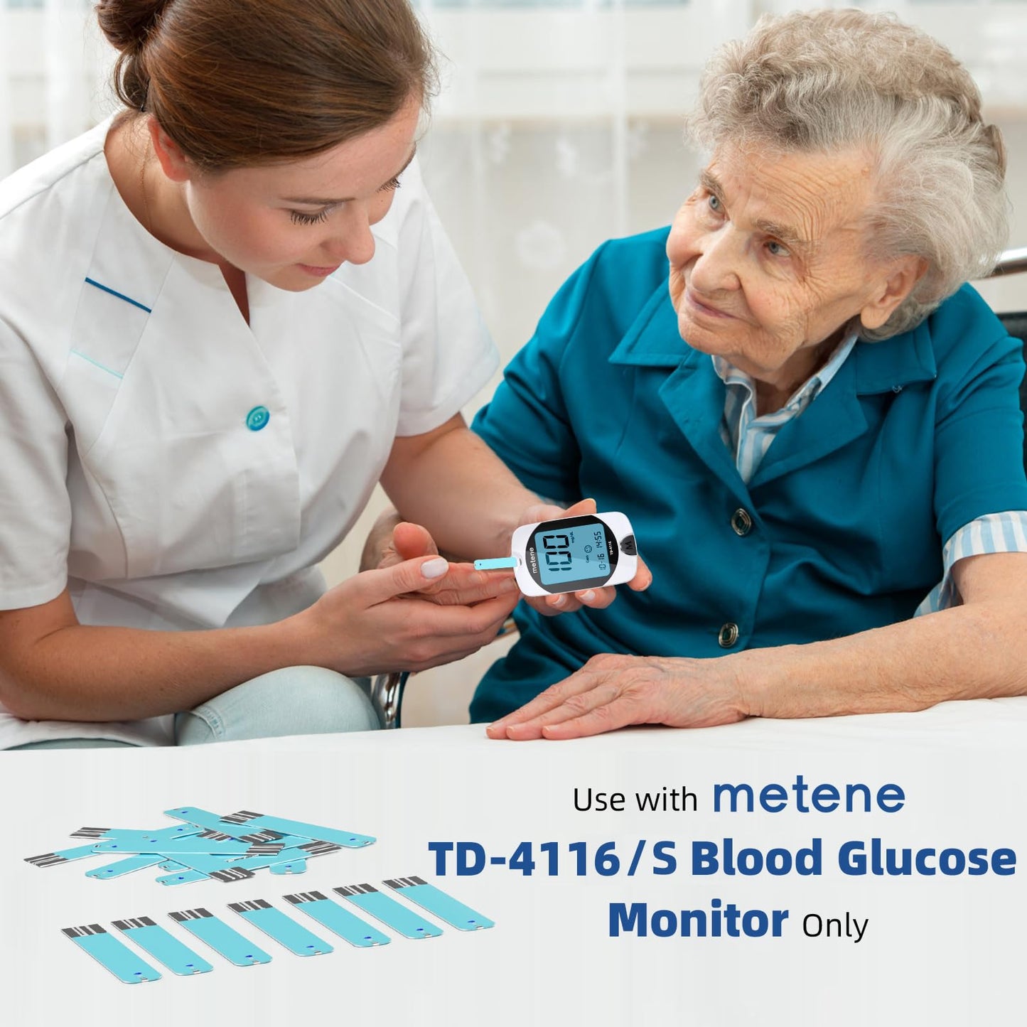 Metene TD-4116 Blood Glucose Test Strips – 200 Count for Metene TD-4116 & Metene S Monitors