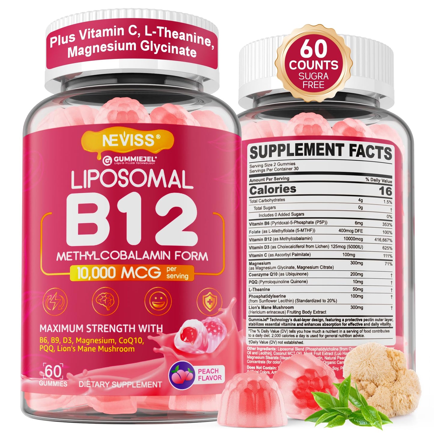 Methyl B12 Gummies 10,000 mcg Liposomal | Energy, Focus & Immunity