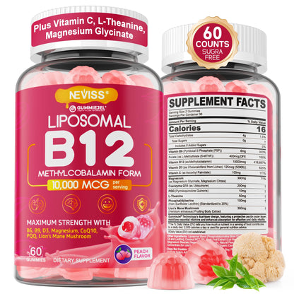 Methyl B12 Gummies 10,000 mcg Liposomal | Energy, Focus & Immunity