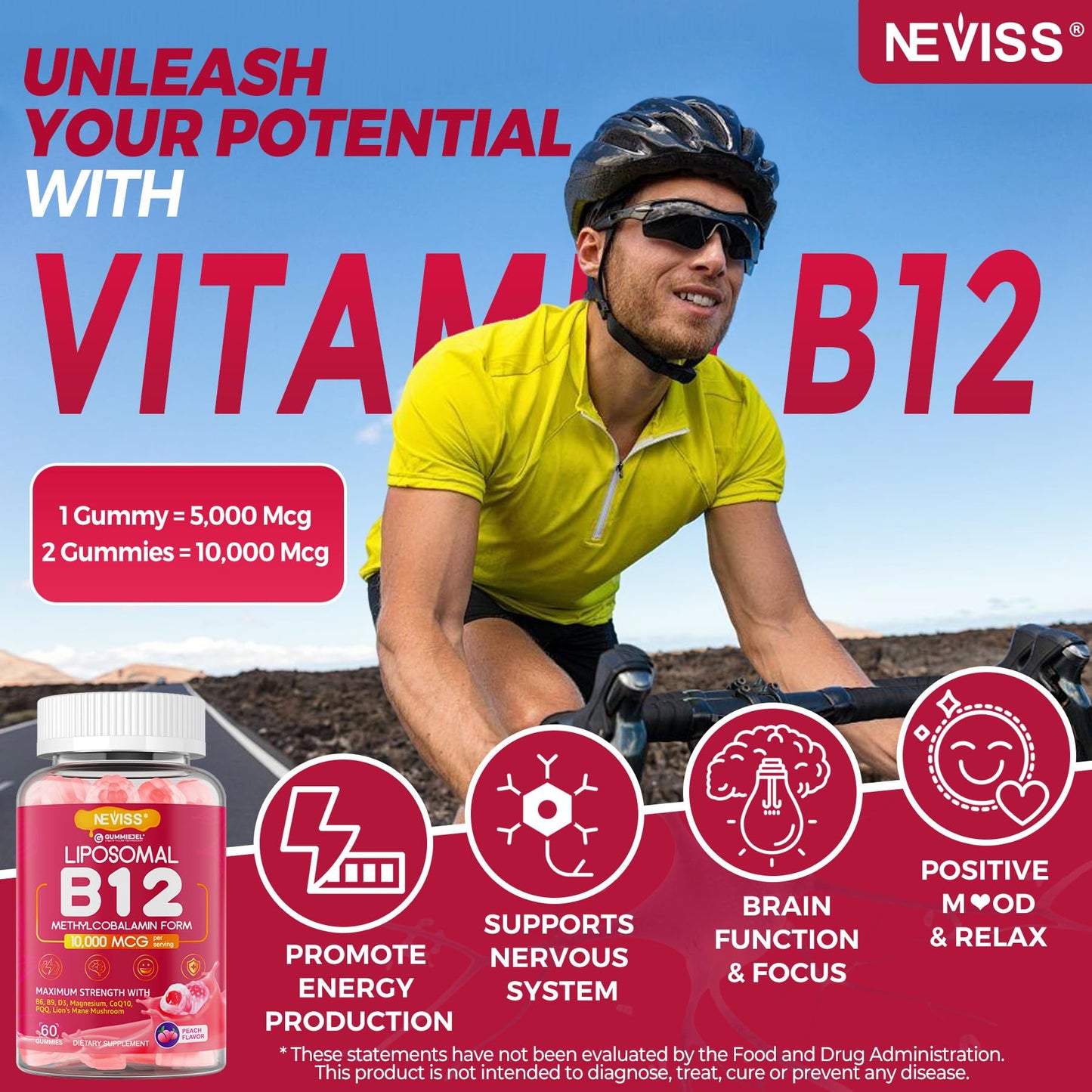 Methyl B12 Gummies 10,000 mcg Liposomal | Energy, Focus & Immunity