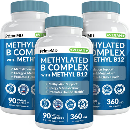 PrimeMD Methylated B Complex with B12 & Methylfolate – 270 Servings (Pack of 3)