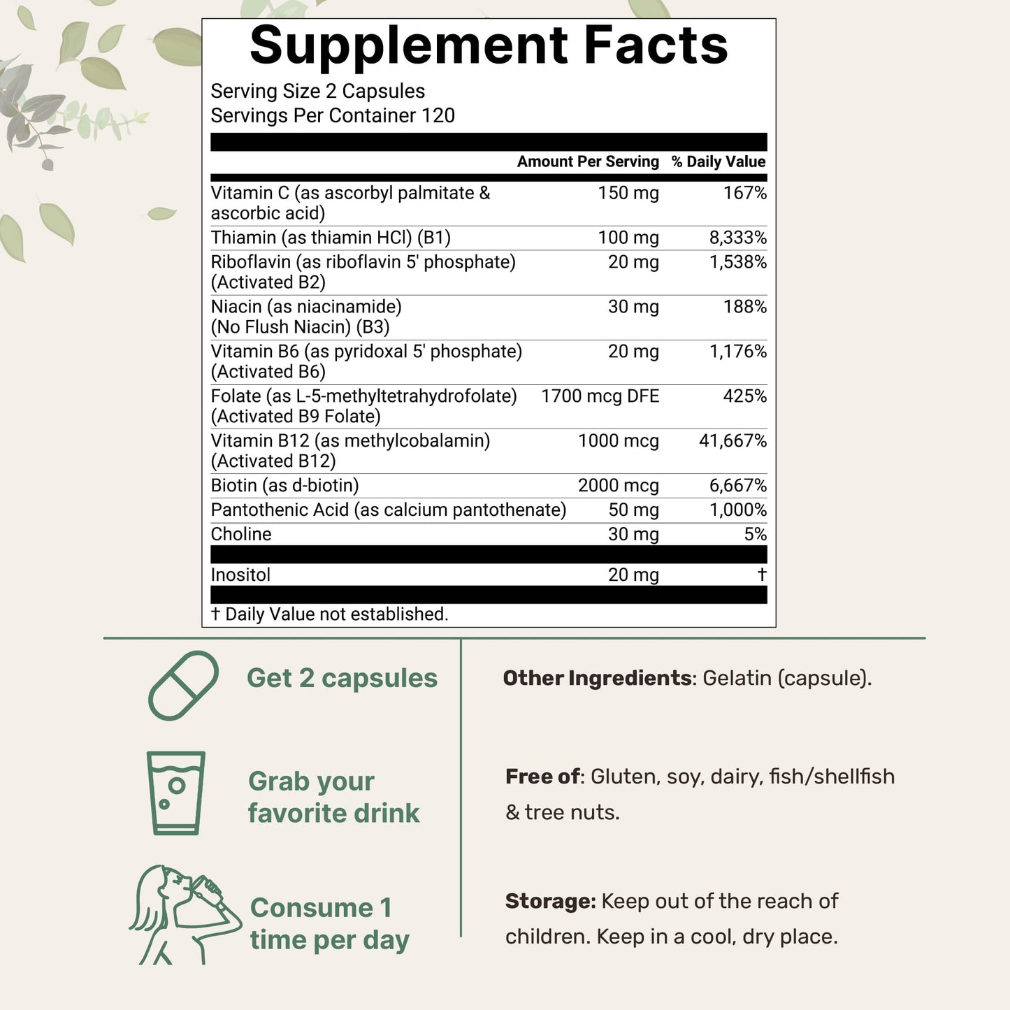 Micro Ingredients Pure Methylated B Complex – 240 Capsules | 11-in-1 B Vitamins with Methylfolate & Methylcobalamin | Non-GMO