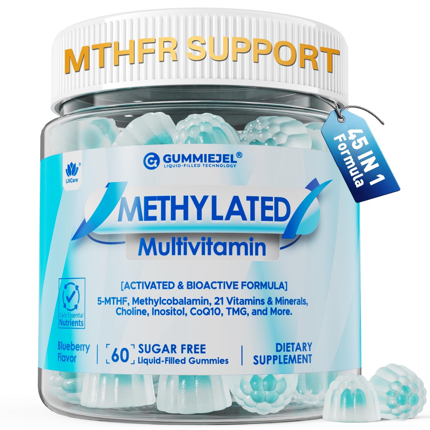 Methylated Multivitamin Gummies for Men & Women – Greens & Mushroom Blend (Sugar Free)