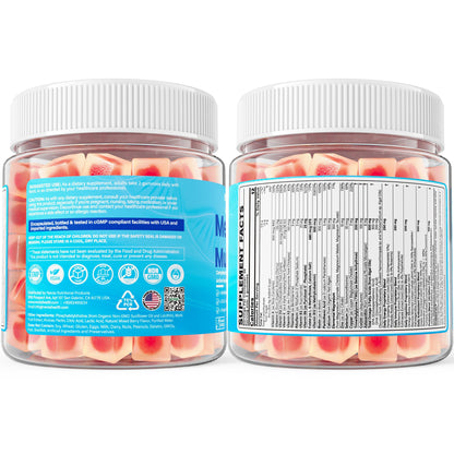 Vegan Methylated Multivitamin Gummies for Women & Men – Sugar Free, Omega-3, D3 K2, Methylfolate & B12
