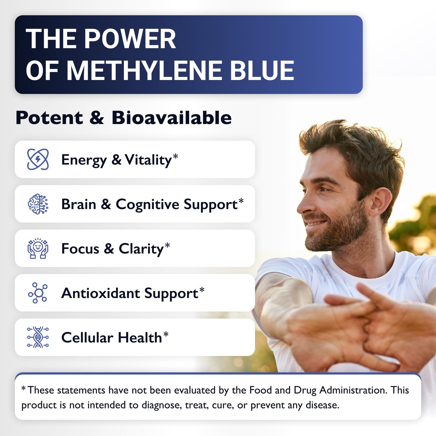 LCG LABS Methylene Blue 10 mg Capsules – Vitamin C, B6 & B12 – Energy, Brain & Focus – Made in USA (120 Capsules, 4-Month Supply)