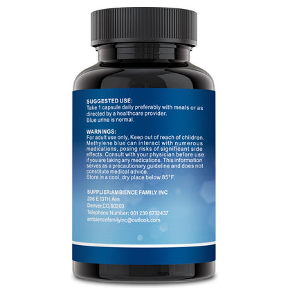 Liophy Methylene Blue Capsules – Premium 99% Methylene Blue with Vitamin C Ester | 60 Capsules Dietary Supplement