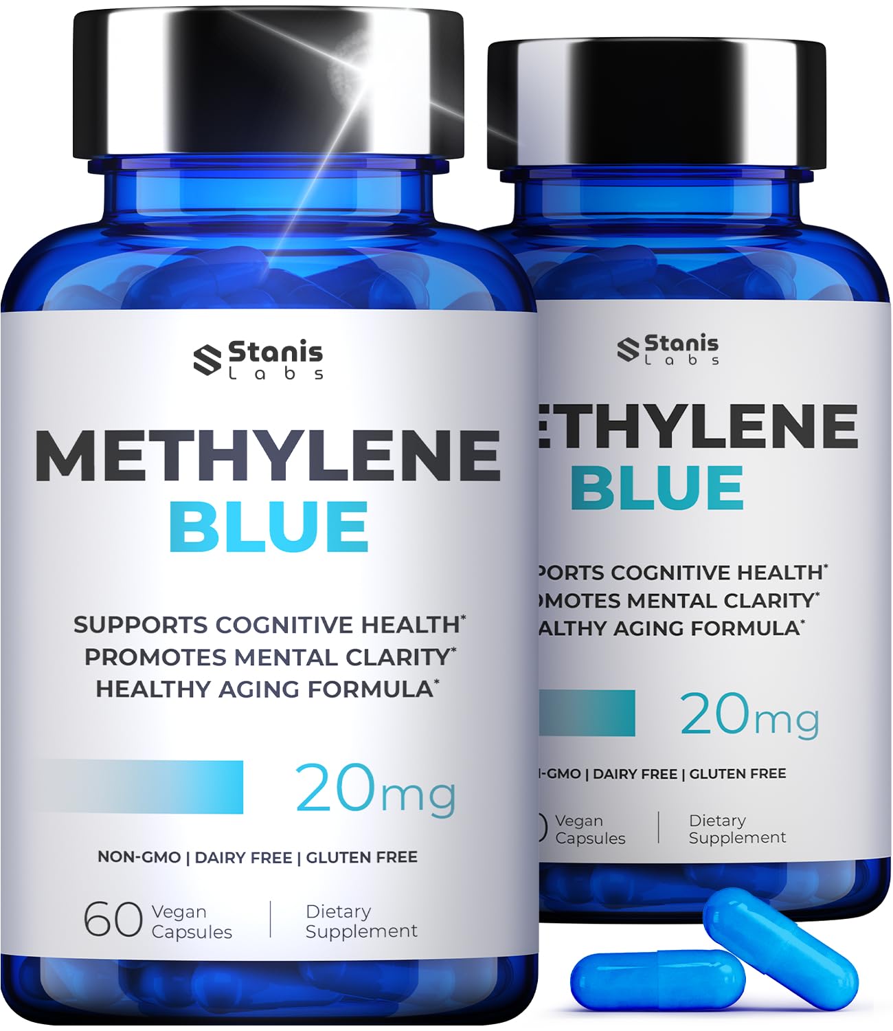 Ultimate Methylene Blue 20mg Capsules — Brain Focus & Energy (USA Made)