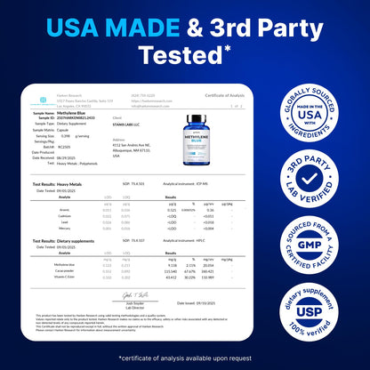 Ultimate Methylene Blue 20mg Capsules — Brain Focus & Energy (USA Made)