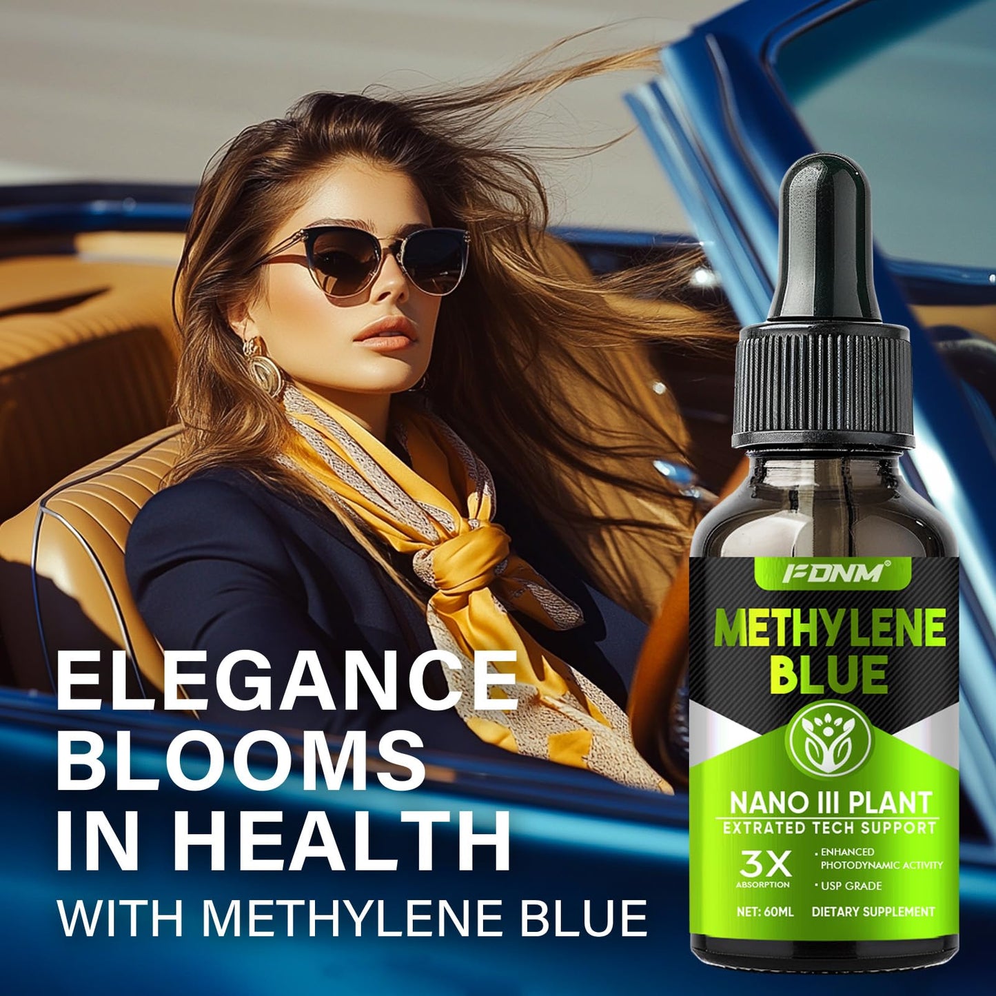 2-Pack Methylene Blue Drops – Pharmaceutical Grade, Brain Health Support, 1% USP