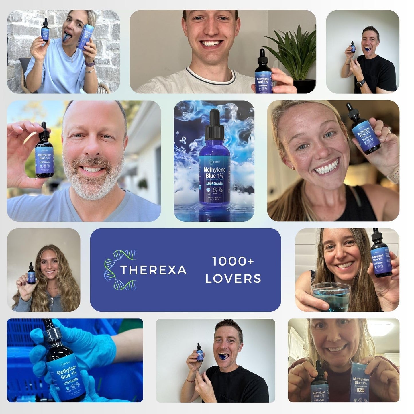 THEREXA Methylene Blue 1% Drops – USP Grade, 10 mg/mL, Formaldehyde-Free, cGMP Bottled (2 fl oz)