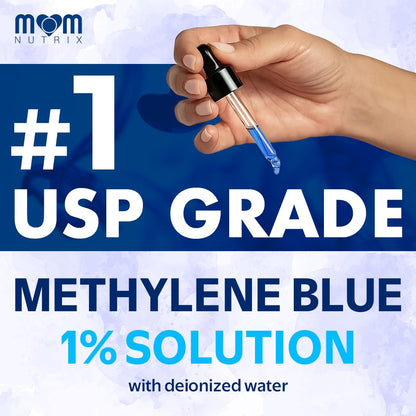 Methylene Blue 1% Solution – USP Pharmaceutical Grade, 60 ml (2 oz) – Made in USA