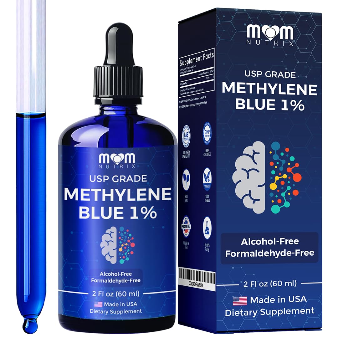 Methylene Blue 1% Solution – USP Pharmaceutical Grade, 60 ml (2 oz) – Made in USA