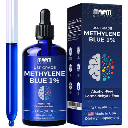 Methylene Blue 1% Solution – USP Pharmaceutical Grade, 60 ml (2 oz) – Made in USA