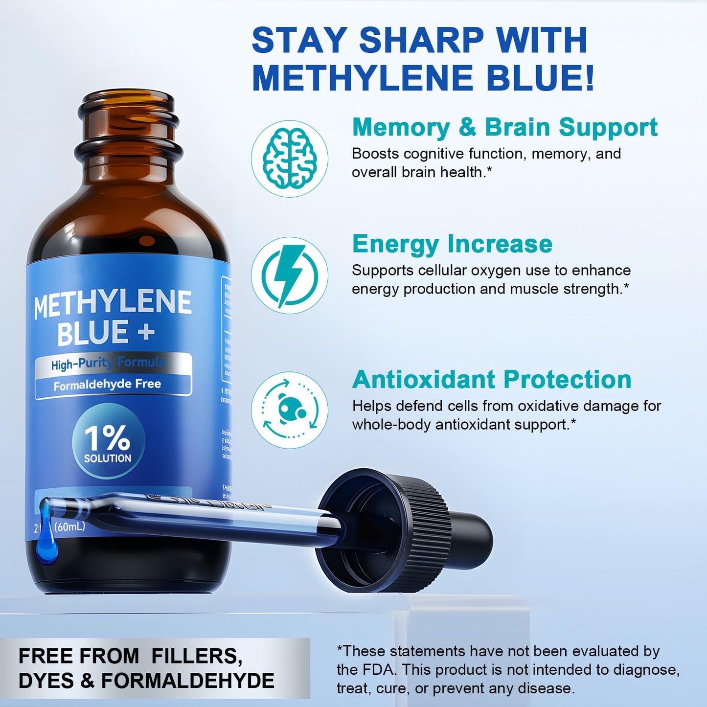 Methylene Blue Pharmaceutical Grade Drops – Brain Health & Energy