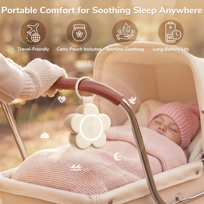 Mewaii Portable White Noise Machine for Baby — 25 Soothing Sounds, Night Light, 20+ Hours