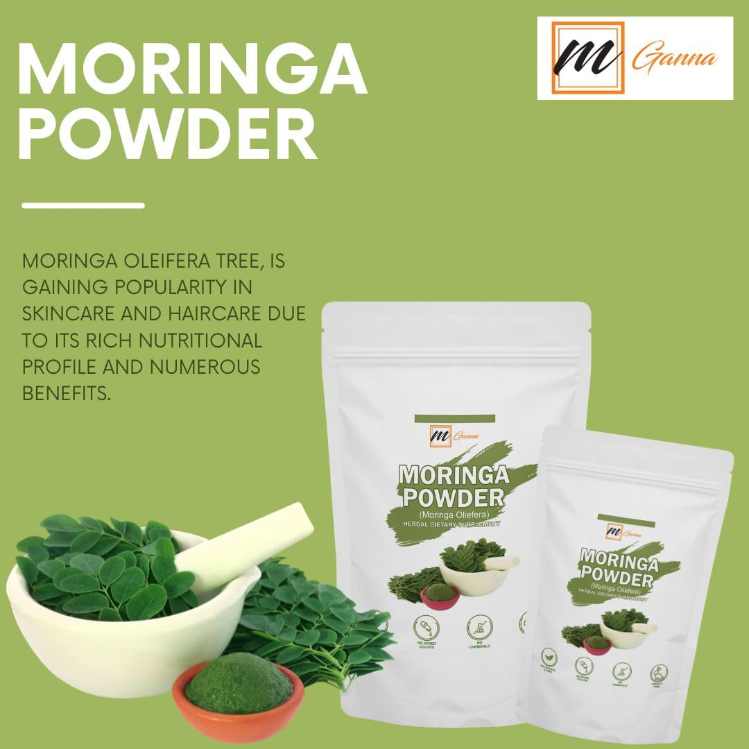 mGanna 100% Natural Moringa/Moringa Oleifera for Health Skin and Hair Care 100 GMS / 0.22 LBS