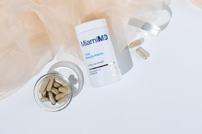 MiamiMD Total Beauty Matrix: Collagen Capsules with Vitamin C for Hair, Skin & Nails – 3 Pack (60 Capsules) – Cruelty Free
