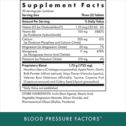 MICHAEL'S Blood Pressure Factors - Naturopathic Program (60 TB, 2 Pack) | Fluid Balance Support | Kosher