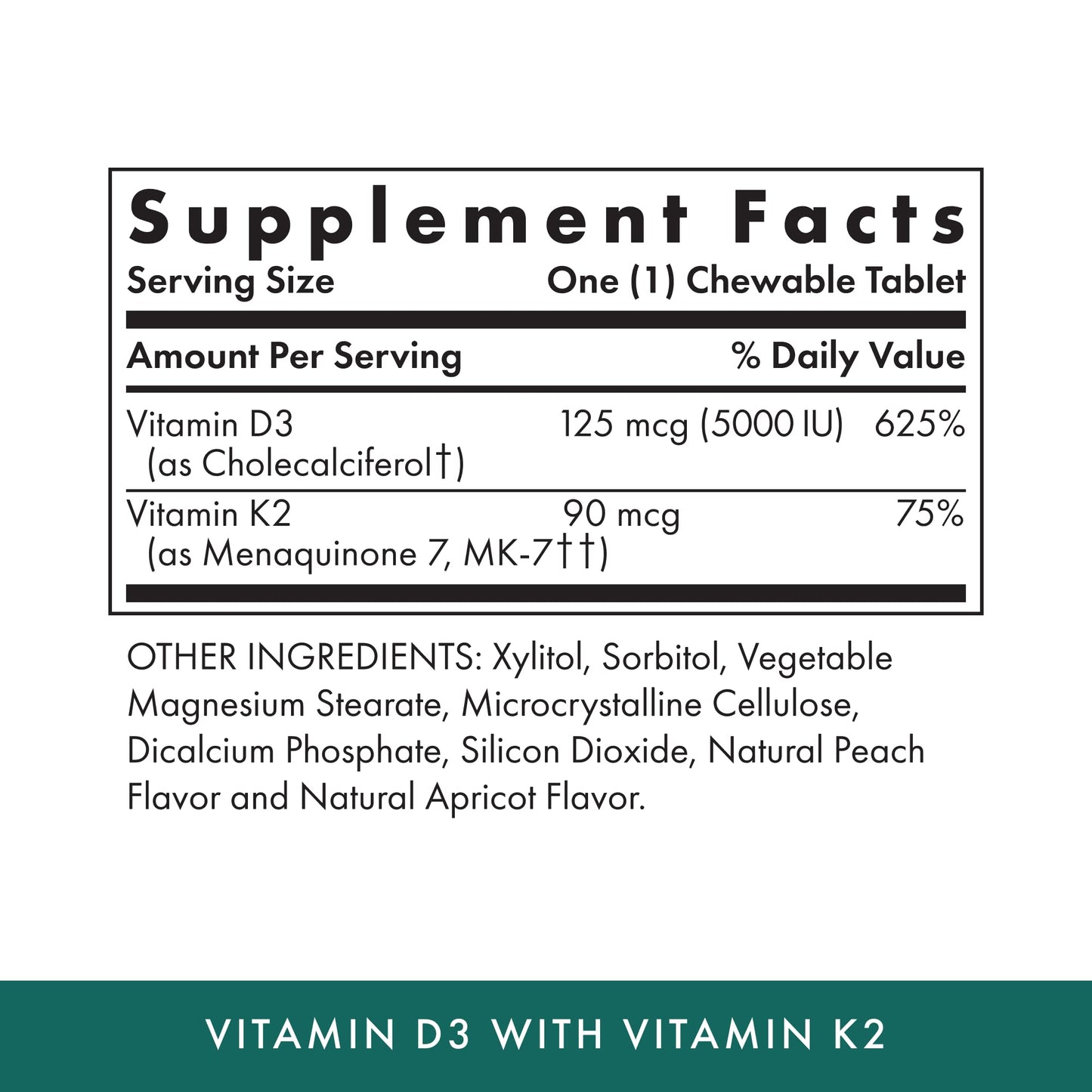 MICHAEL'S Vitamin D3 with K2 - 90 Chewables (Apricot) - Bone & Immune Support