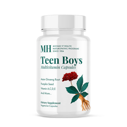 Michael's Health Teen Boys Multivitamin – 60 Vegetarian Capsules | Kosher, 30 Servings